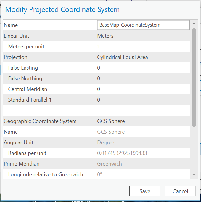 Map Coordinate System